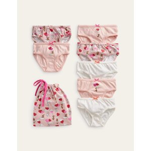Boden 7 Pack UnderwearPink Bunny Hearts