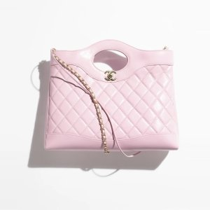 Chanel Shopping Bag Shiny Lambskin & Gold-Tone Metal Light Purple