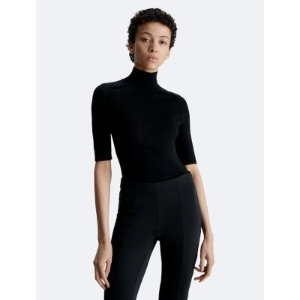 Calvin Klein Mock Neck Wool Bodysuit