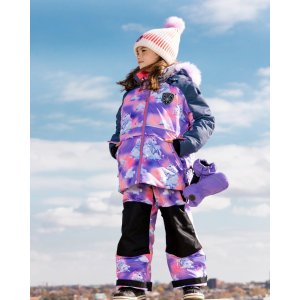 Two Piece Snowsuit Lavender With Unicorns In The Clouds Print