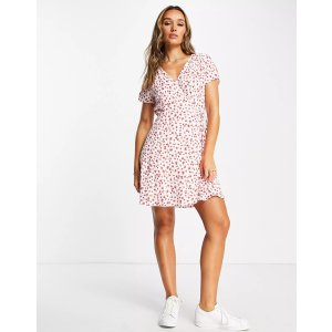 & Other Stories mini dress in red floral print