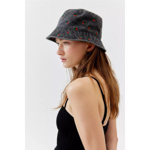 Cherry Embroidered Bucket Hat