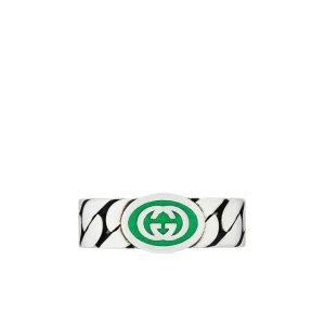Gucci sterling silver Interlocking G chain ring