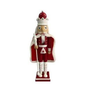 16" Red & White Wooden Nutcracker by Ashland®