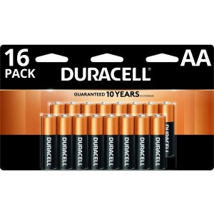 Duracell ® Coppertop Alkaline AA Batteries, Pack Of 16 Batteries Item # 242237