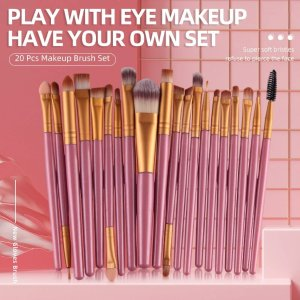 0.99US $ 91% OFF|20 PCS Makeup Brush Set Eye Shadow Brush Set Foundation Brush Beauty Tools Super Soft Man made Fibers Full Set| | - AliExpress