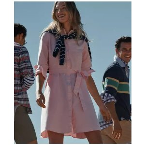 Brooks Brothers Cotton Oxford Belted Shirt Dress