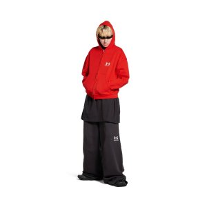 Balenciaga Under Armour® Zip-up Hoodie Regular Fit in Red/white