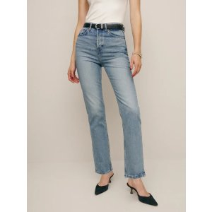 Reformation Cynthia Stretch High Rise Straight Jeans