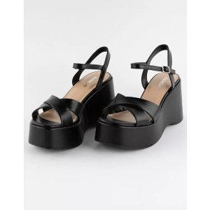 Cross Band Womens Platform Wedges