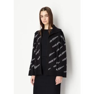 All over logo fleece cardigan