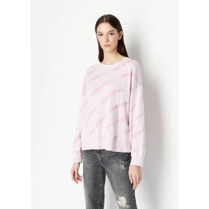 Knitted organic cotton crew neck sweater