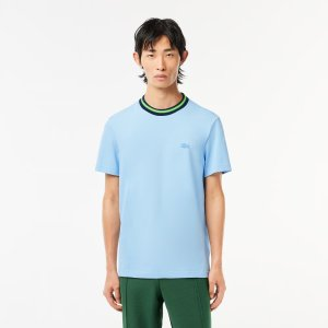 Lacoste Men's Stripe Collar Stretch Pique T-Shirt