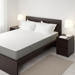Ikea HAUGSVAR Spring mattress, plush/dark gray, King